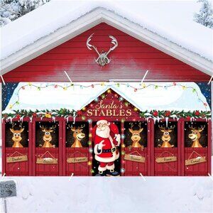 16 x 7ft Christmas Garage Door Banner Decoration Magnetic Garage Door Covers